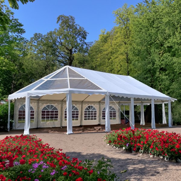 Premium partytelt 12 � 6,5 m | Vanntett, brannsikkert og UV-behandlet PVC