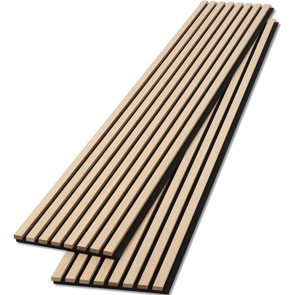 Trelamell Akustikkpaneler | 2400x600x21mm | Hvit Eik Trelamell Akustikkpaneler | 2400x600x21mm | Hvit Eik