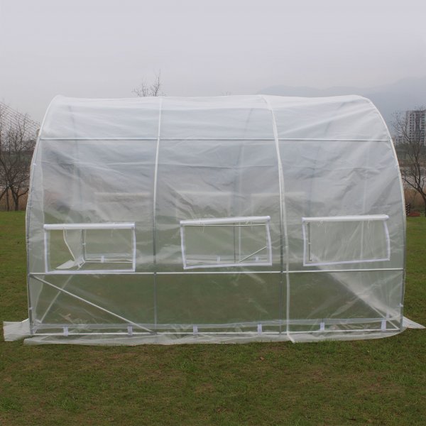 Tunneldrivhus 9m� | St�lramme med PE plastdeksel