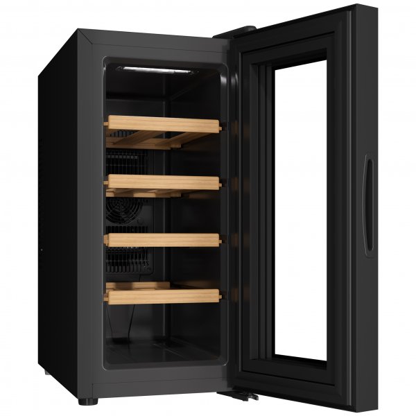 Vinkjøler 10 flasker | Ekstra lydløs | LED-belysning | 26,5 cm smal Vinkjøler 10 flasker | Ekstra lydløs | LED-belysning | 26,5 cm smal