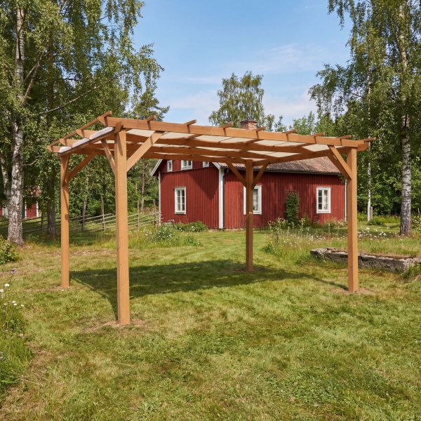 Pergola i tre | 4 � 3 m | M�rkebrun furu