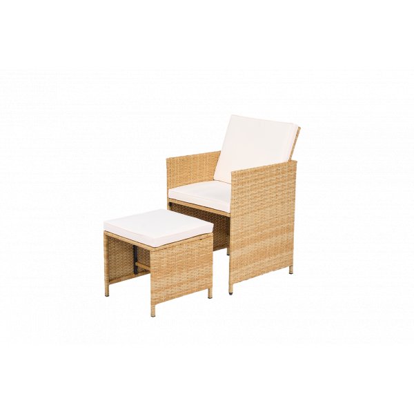 Spisegruppe / utegruppe 10 sitteplasser | 6 stoler og 4 paller | Sk�rhamn beige