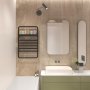 Svart elektrisk h�ndklet�rker med timer og hylle 60 x 90 cm | Stilrent design