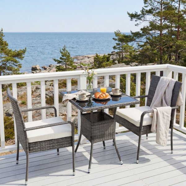 Kafésett for balkong i syntetisk rotting | Lyfco Molle Kafésett for balkong i syntetisk rotting | Lyfco Molle