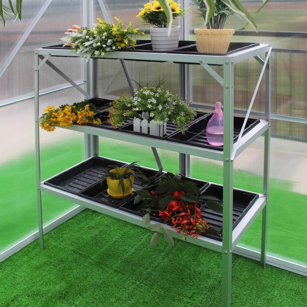 Drivhusbord med plantekasser