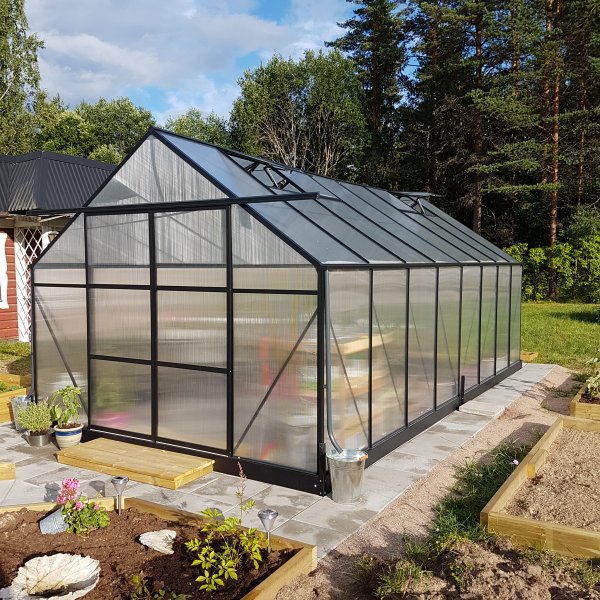 Drivhus 18m Premium | Ekstra hy dyrkingshyde | 6mm kanal plast