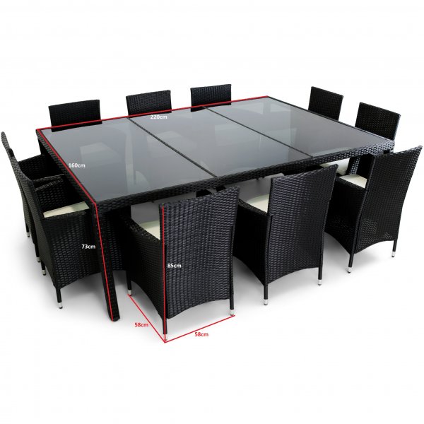 Stor utemøbelgruppe 220x160cm - 10 stoler Stor utemøbelgruppe 220x160cm - 10 stoler