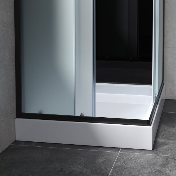 Komplett dusjkabinett med regndusj | Svart Komplett dusjkabinett med regndusj | Svart