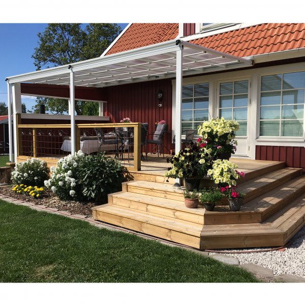 Terrasse 5,6x3,0m | Ekstra hy | Kanalplast / Aluminium