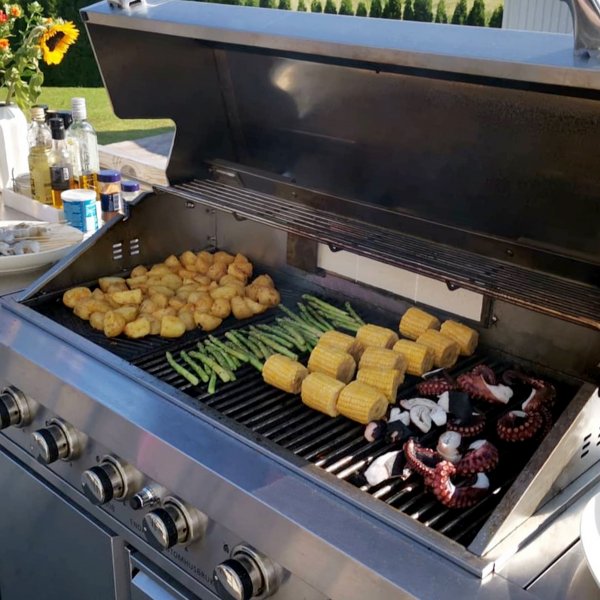 Stor rustfri gassgrill/utekjkken med varmluftsfunksjon | New Orleans