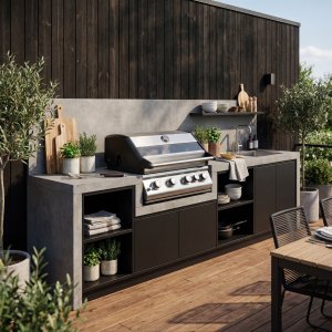 Innebygd gassgrill for utekj�kken | Rustfritt st�l | Texas
