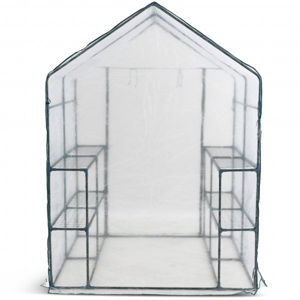 Drivhus i plast 2m² | Stålramme med PVC-belegg Drivhus i plast 2m² | Stålramme med PVC-belegg