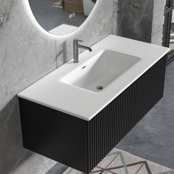 Baderomspakke | Servantkommode 101 cm | Rund LED-speil | Tuba Baderomspakke | Servantkommode 101 cm | Rund LED-speil | Tuba