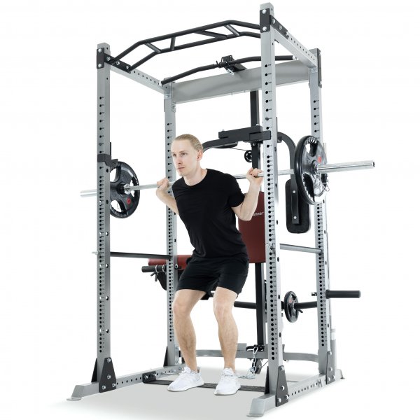 Vektstangstativ med treningsbenk