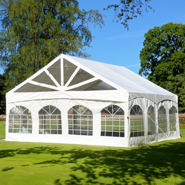 Stort partytelt 6 × 6 m | Vanntett, brannsikkert og UV-behandlet PVC Stort partytelt 6 × 6 m | Vanntett, brannsikkert og UV-behandlet PVC