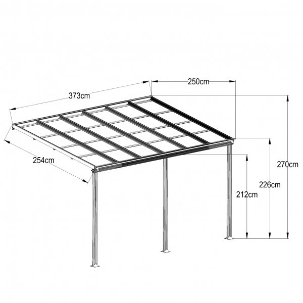 Altantak 3,7x2,5m | Ekstra høy | Kanalplast/Aluminium Altantak 3,7x2,5m | Ekstra høy | Kanalplast/Aluminium