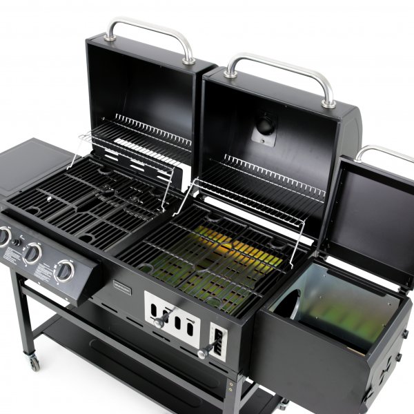 Kombinert kull- og gassgrill med røyker | Cleveland Kombinert kull- og gassgrill med røyker | Cleveland