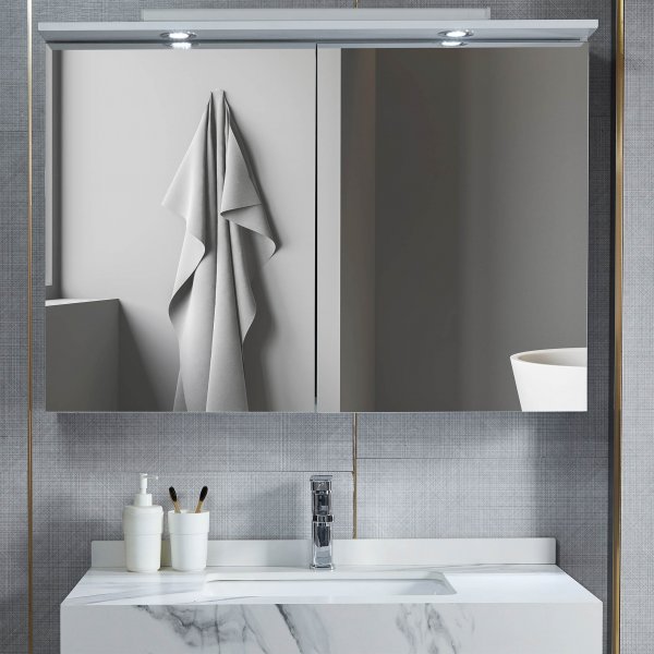 Speilskap 100x70cm | LED lys