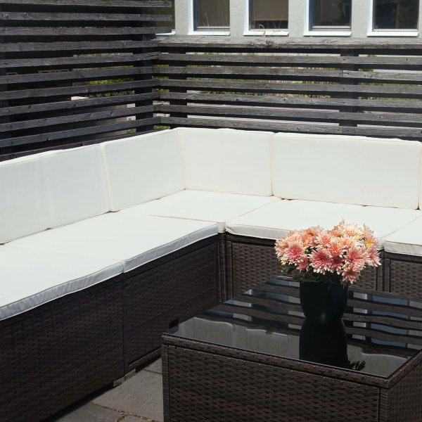 Stor loungegruppe utem�bler | Smart innebygd lagring | Kunstrotting