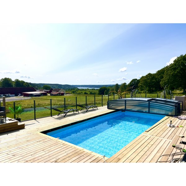 Bassengtak 4x8m | Uten skinner | UV-beskyttelse | Fleksibel d�r