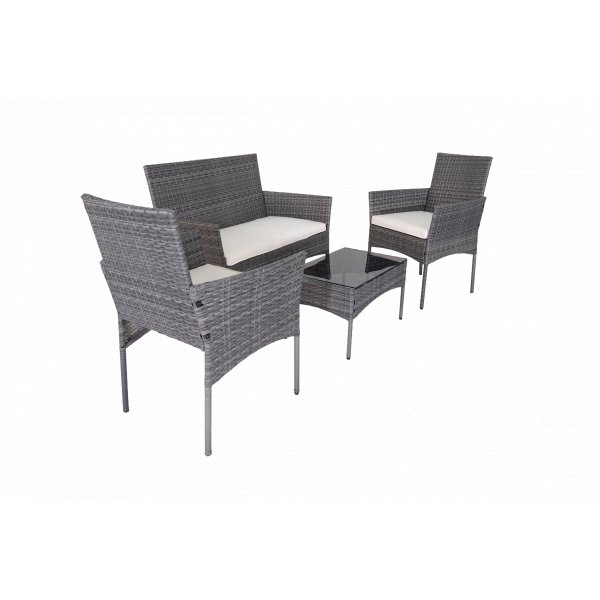 Balkongsett i gr�tt | Komplett m�belsett med bord og sitteplasser | Fj�llbacka