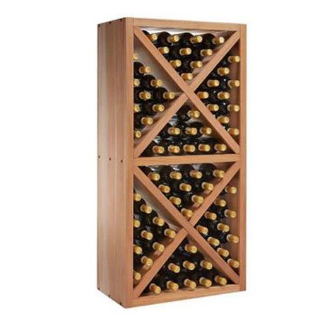 Vinreol for 79 Vinflasker i Naturlig Furu | Moderne Vinoppbevaring for Hjemmet