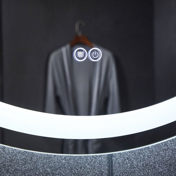 Rundt speil | LED-belysning og antiduggfunksjon Rundt speil | LED-belysning og antiduggfunksjon