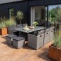 Utendørs spisegruppe | 10 sitteplasser | Grå | Kunstrotting Utendørs spisegruppe | 10 sitteplasser | Grå | Kunstrotting