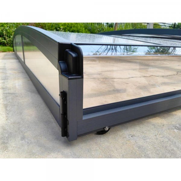 Bassengtak 4x8m | Uten skinner | UV-beskyttelse | Fleksibel d�r