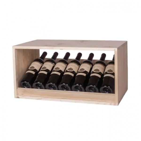 Vinhylle i tre 60x30x30cm | Naturlig furu | Kompakt design og holdbar oppbevaring