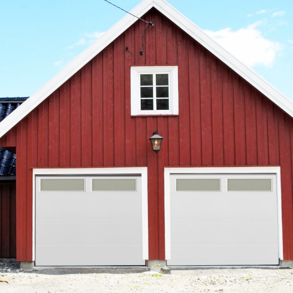 Garasjeport takskyveport | 240 � 212,5 cm | Elektrisk med fjernkontroll | Med vinduer
