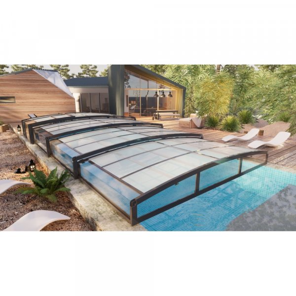 Bassengtak 4x8m | Uten skinner | UV-beskyttelse | Fleksibel d�r