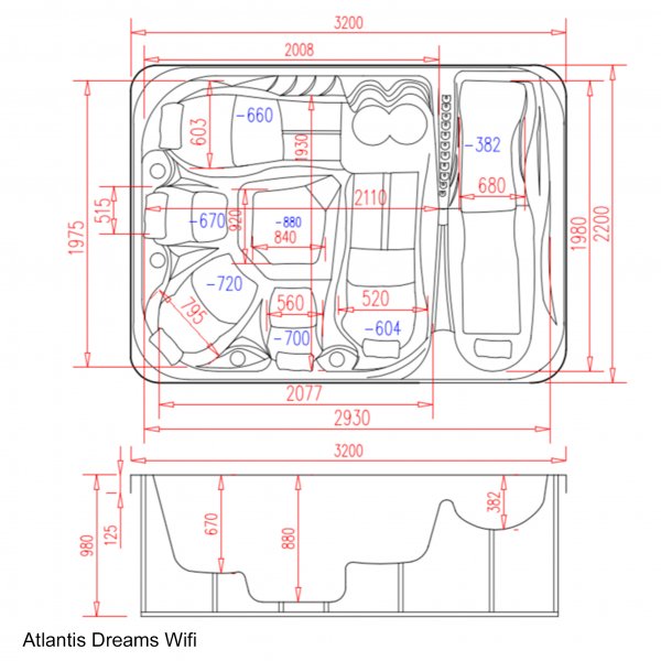 Spabad - Atlantis Dreams WiFi Blackline - 6 personer | Lyfco Spabad - Atlantis Dreams WiFi Blackline - 6 personer | Lyfco