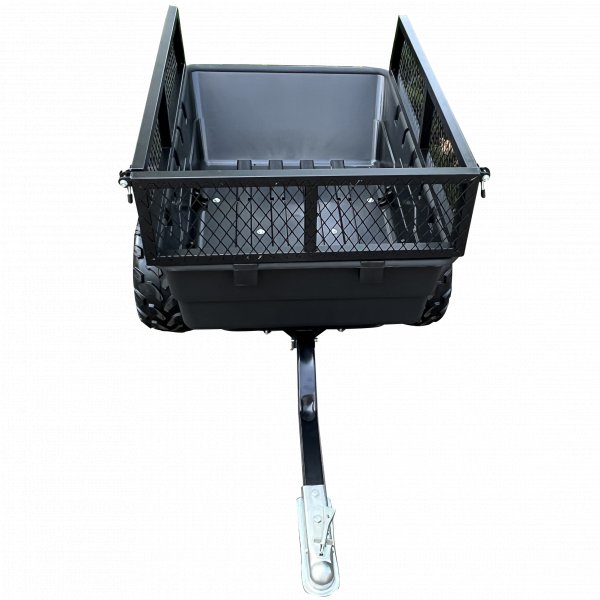 Robust ATV Trailer med Mesh | 700KG lastekapasitet og terrenghjul | Svart