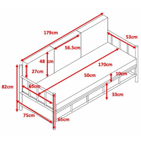 Loungegruppe / sofagruppe i bambus | Puter med avtakbart trekk | Lovn