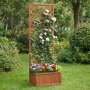 Blomsterkasse med spalje i tre | 60�30�180 cm | For klatreplanter | Brun
