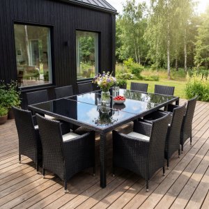 Stor utem�belgruppe 220x160cm - 10 stoler