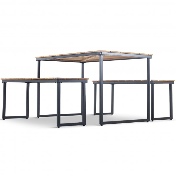 Bord med benker | Utendørs møbelsett Öja | Akasie | 4 sitteplasser Bord med benker | Utendørs møbelsett Öja | Akasie | 4 sitteplasser