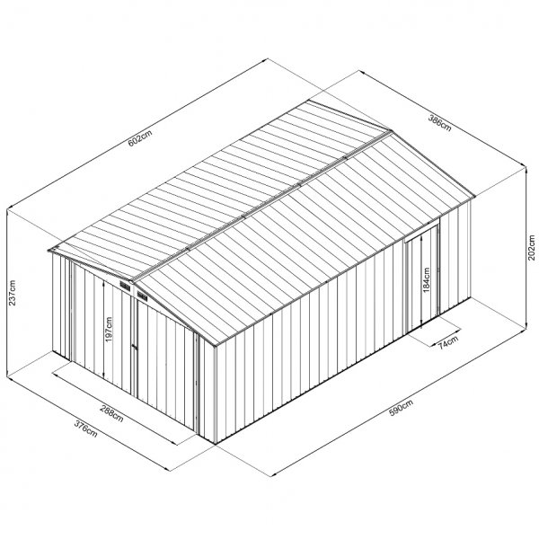 Metall garasje 23m² | Komplett byggesett | Premium Metall garasje 23m² | Komplett byggesett | Premium
