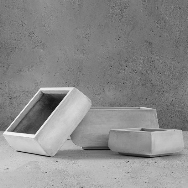 Fiberarmerte utepotter | 3-pakning | Lysegr