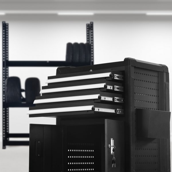 Mont�rsvogn med fire skuffer og underskap