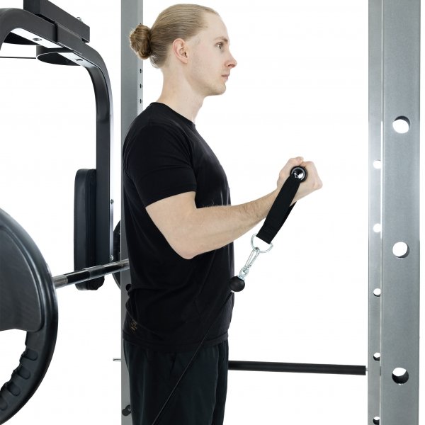 Vektstangstativ med treningsbenk