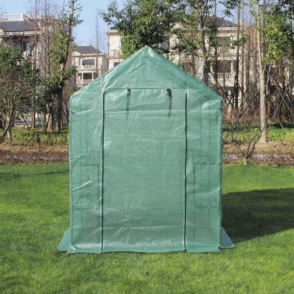 Drivhus i plast 2m� | St�lramme med PE plastdeksel