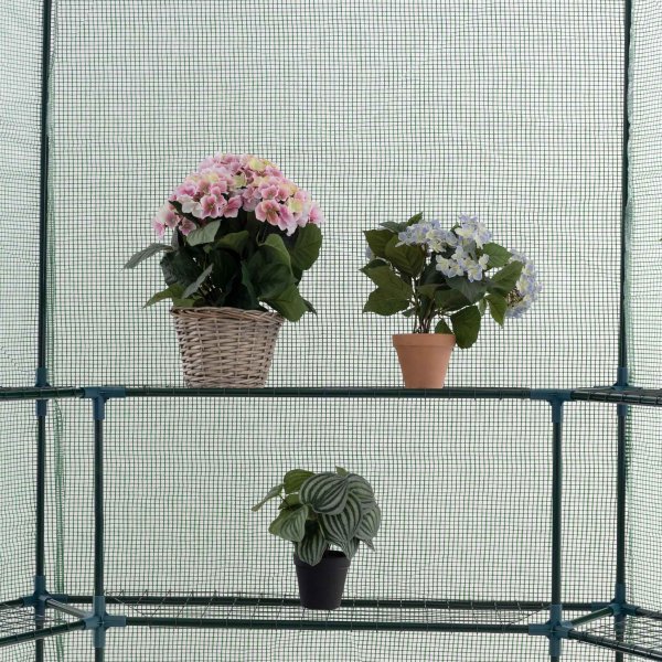 Sekskantet plastdrivhus 3,8m� | St�lramme med PE plastdeksel