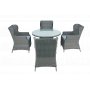 Rund hagemøbelgruppe | 4 stoler | Puter inkludert | Jacksonville grå Rund hagemøbelgruppe | 4 stoler | Puter inkludert | Jacksonville grå