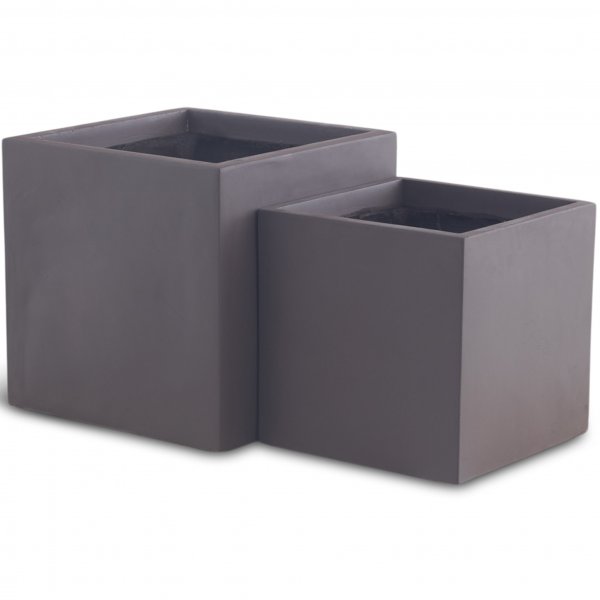 Fiberarmerte utepotter - Mørkebrun - 2-pak Fiberarmerte utepotter - Mørkebrun - 2-pak