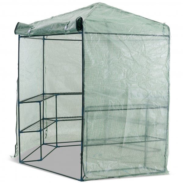 Sekskantet plastdrivhus 3,8m� | St�lramme med PE plastdeksel