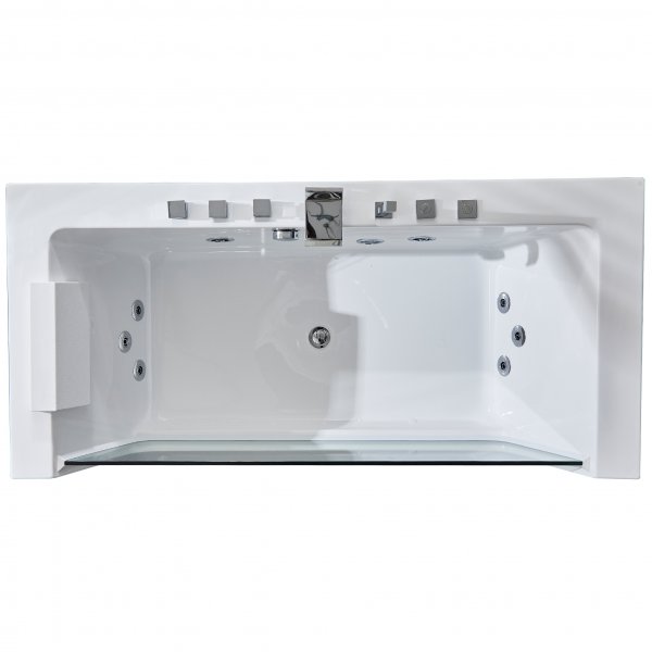 Boblebadekar med glassfront 170x80 cm | Ergonomisk nakkest�tte | BK-019