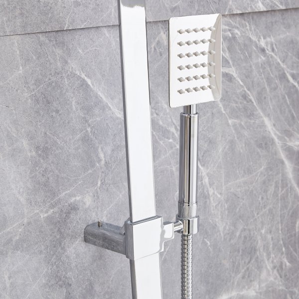 Takdusjsett med badekarbatteri | Spray ekstra høyt - Krom Takdusjsett med badekarbatteri | Spray ekstra høyt - Krom