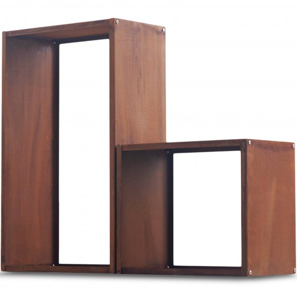 Trehylle 3mm cortenstål | Rektangulær Trehylle 3mm cortenstål | Rektangulær